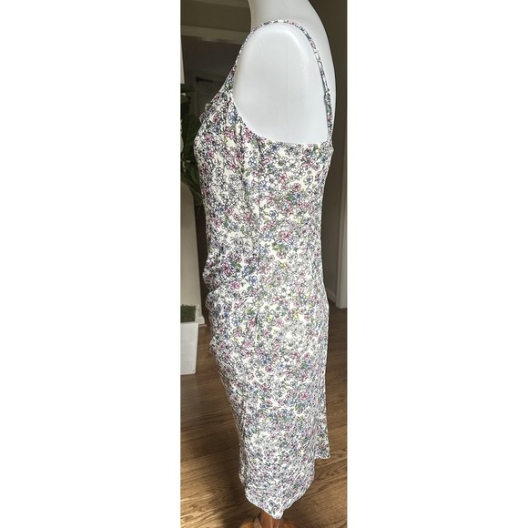 BCBGeneration Slip Dress Womens 8 Geranium Combo Floral Tulip Hem Cowl Neck - Picture 4 of 9